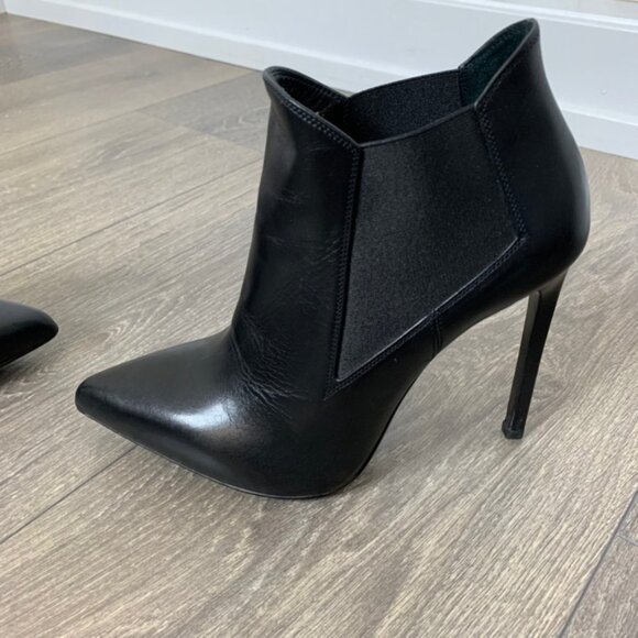 Saint Laurent Classic Paris Ela 110 Ankle Boots Heels Stiletto Calfskin Leather - Picture 6 of 15